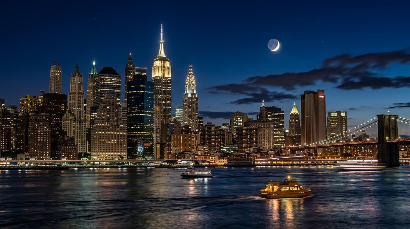 Nighttime city image representing an edited follow-on pass in just4o Images